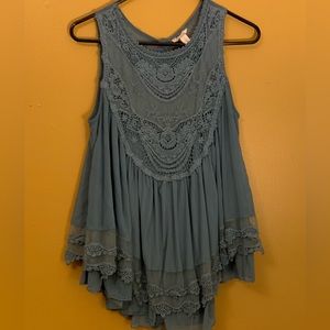 Est. 1946 Turquoise Boho Embroidered Tank Top